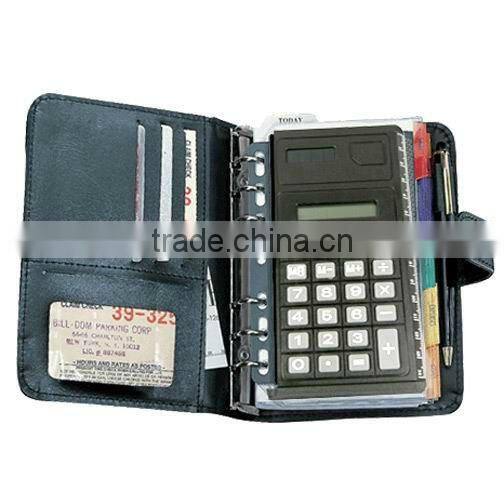 PU note book with calculator/ diary note book bag set