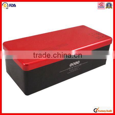 customed rectangle tea packaging tin canister