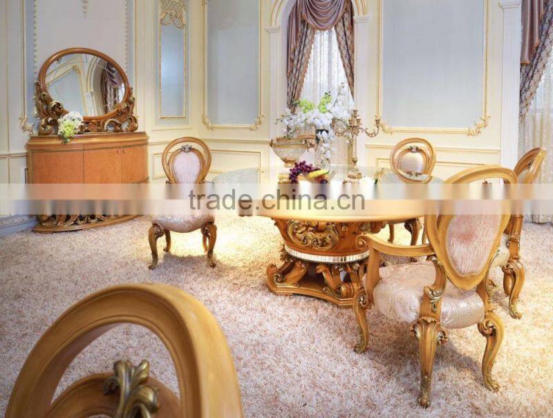 French New Classic Dining Room Furniture Buffet Sideboard Cabinet With Mirror Antique Floral Wooden Carved Commode Cupboard