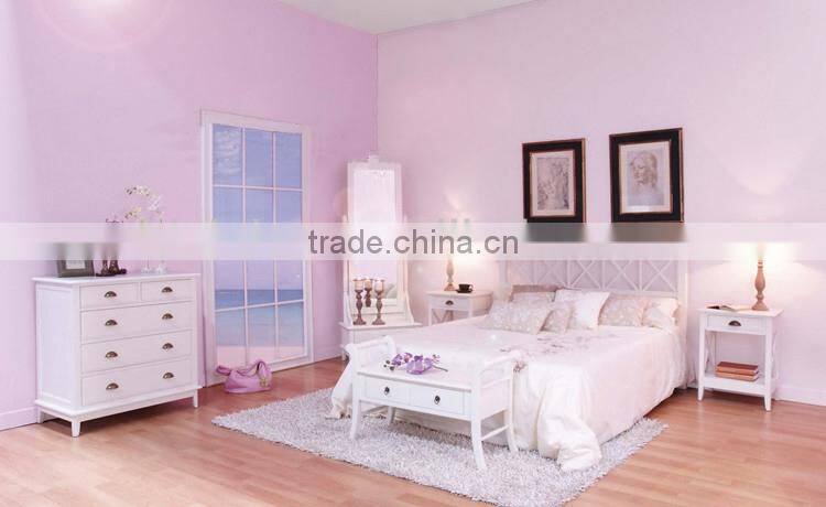 Concise Spanish style wooden bedroom nightstand