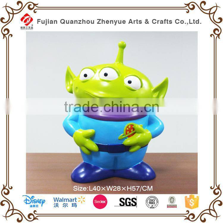 2015 Customized resin alien cartoon statue for garden decor