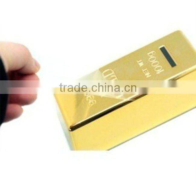 Golden money box,money box,goldbrick shape money box