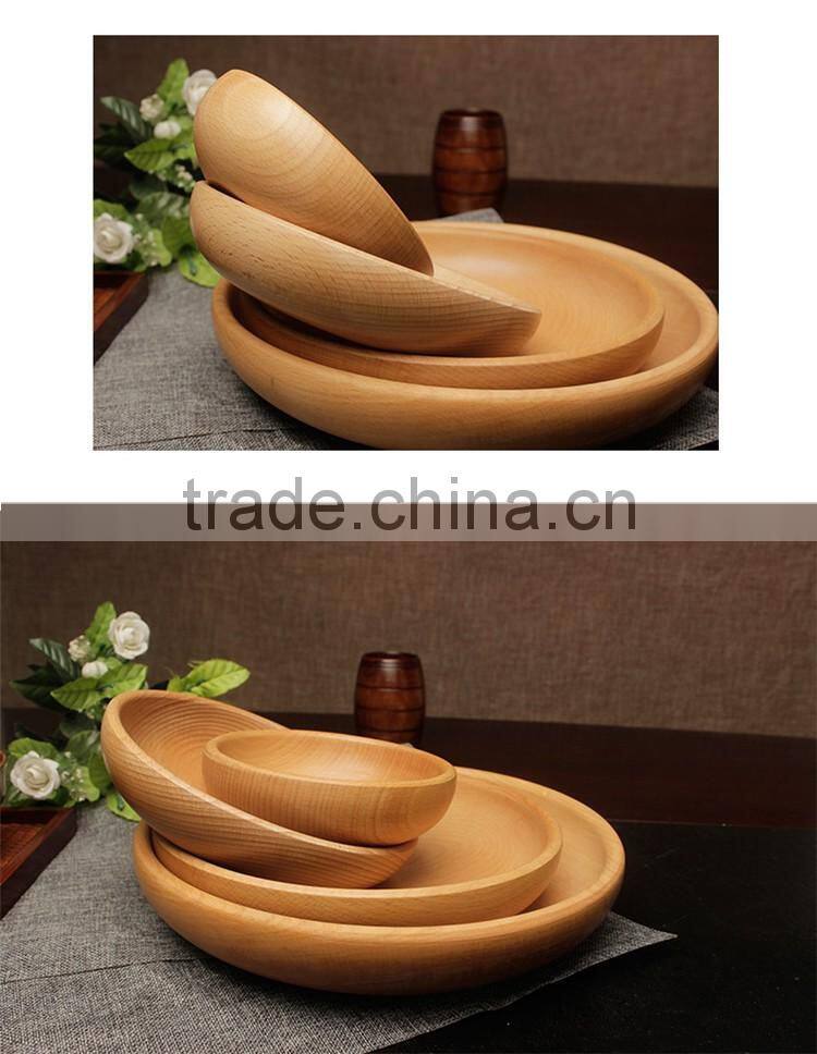 Wooden Tableware Supply, Solid Wood Dried Fruit Plate, Round Wooden Plate