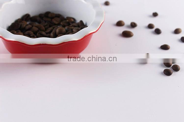 China suppliers kitchen cookware ceramic baking pans with red handle