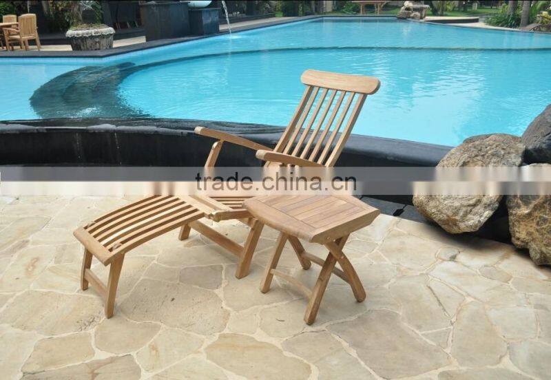 2017 Trade Assurance Modern design teak wood outdoor poolside sun loungers