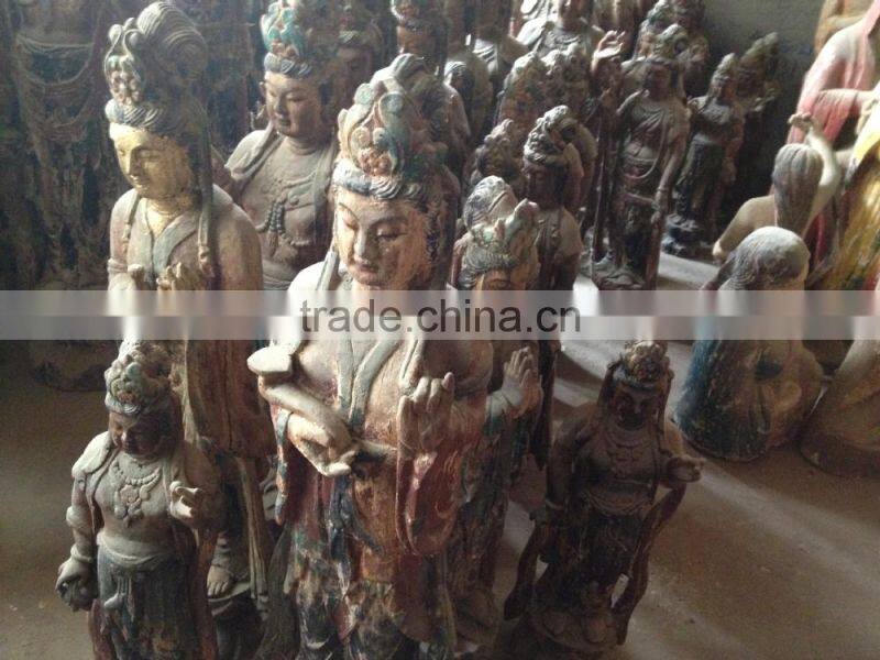 Wood Carved Sculpture with Antique Finish