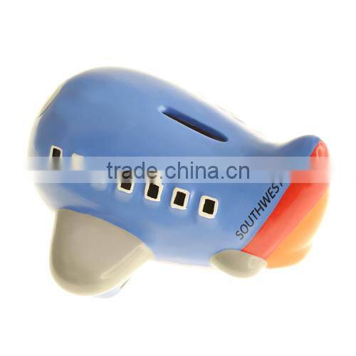 New Design Ceramic Cute Southwest Airplane-shpaed Money Box WS28-14201