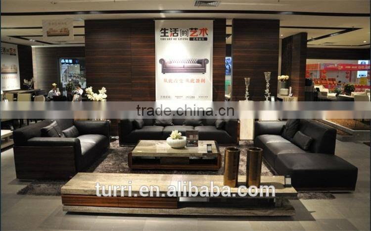 high quality luxury furniture top grain leather sectional sofa set