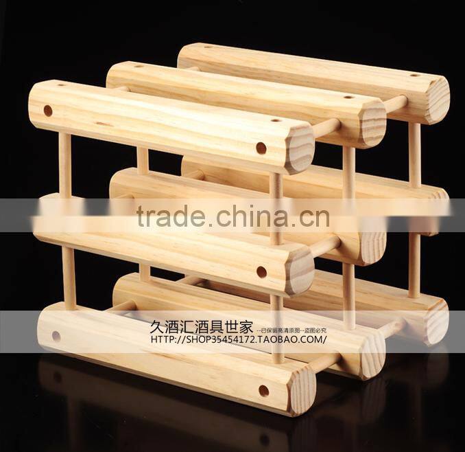 Solid pine Wine Rack Handmade Wooden Wine Rack With Lighting handmade wooden wine rack with low price
