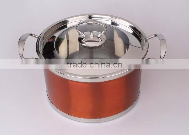 Colorful Stainless Steel Induction Bottom Soup Pot cooking pot set
