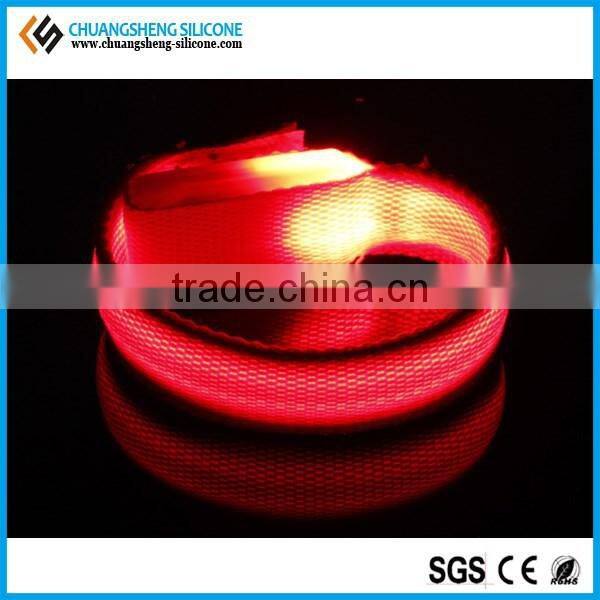Wholesale LED light woven bangles, silicone LED bracelet, fashion wirstband
