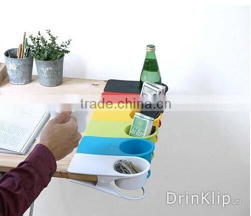 Plastic desk clip cup holder&plastic table clip cup keeper &plastic drinklip cup holder