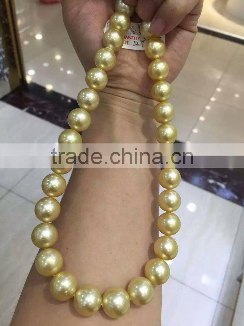 Best Real 11-12mm Golden South Sea Pearl Strands