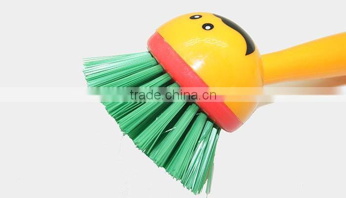 fashion plastic handle style household cleaning dish brush for kitchen