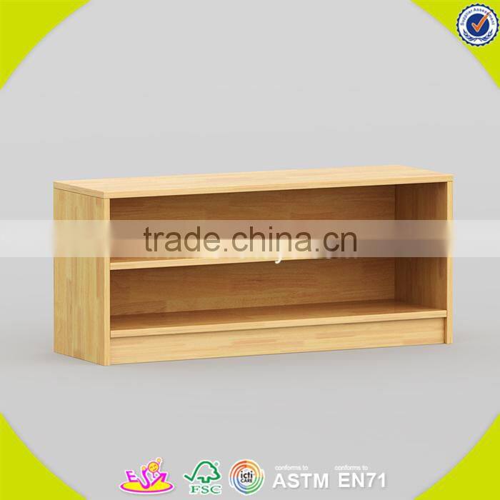Wholesale customized wooden kids shelf , elegant and simple style wooden storage shelf toy for kids W08C212