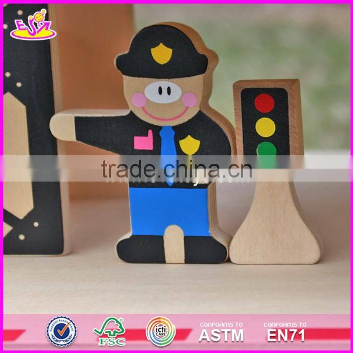 2017 new products funny parking toy boys wooden garage playset W04B051