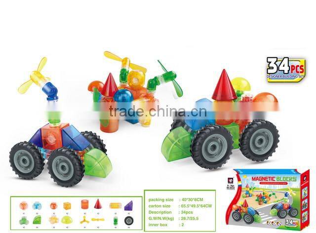 2017 children educational magnetic block building toy 32pcs