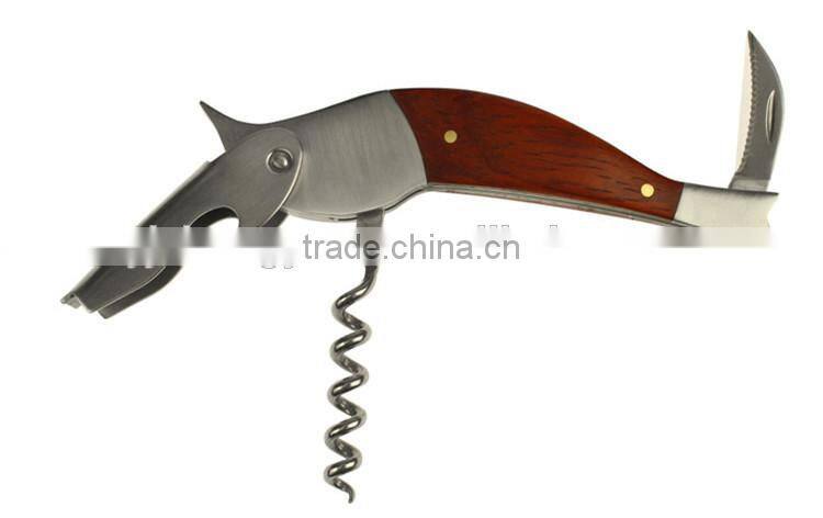 Bird shape stainless steel wine corkscrew, bottle opener