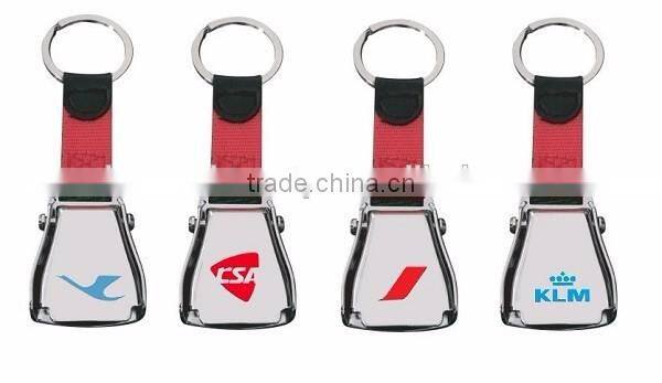 Custom Logo Mini Aircraft Buckle Seatbelt Keychain for Sky Team Airlines Corporate Gift & Merchandise