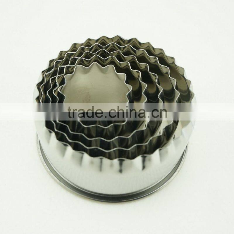 47099 5 pcs round shape stainless steel cookie cutter set