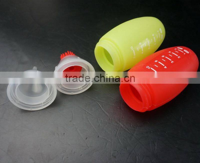 16157 2 Packs Heat Resistant Silicone Squeeze Bottles Kit Basting Brush Cooking Oil Brushing