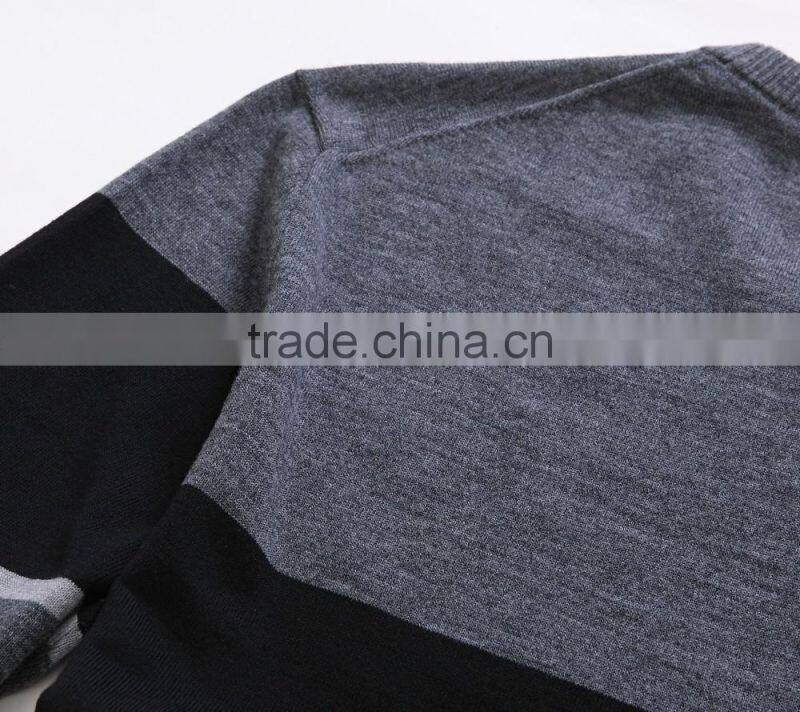 men latest design color combination wool knit sweater