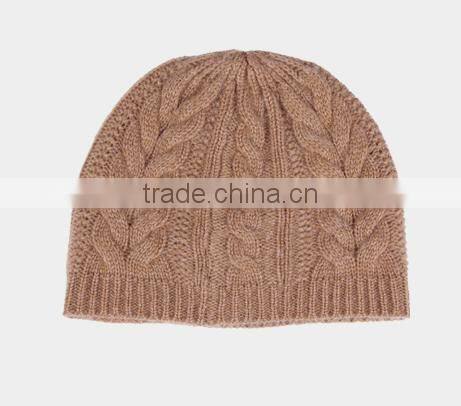 Pure color with hemp pattern warm winter knit cap hat