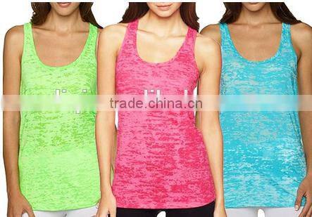 Wholesale Women Clothing Apparel Yoga Tank Top Burnout Racerback Tank Top