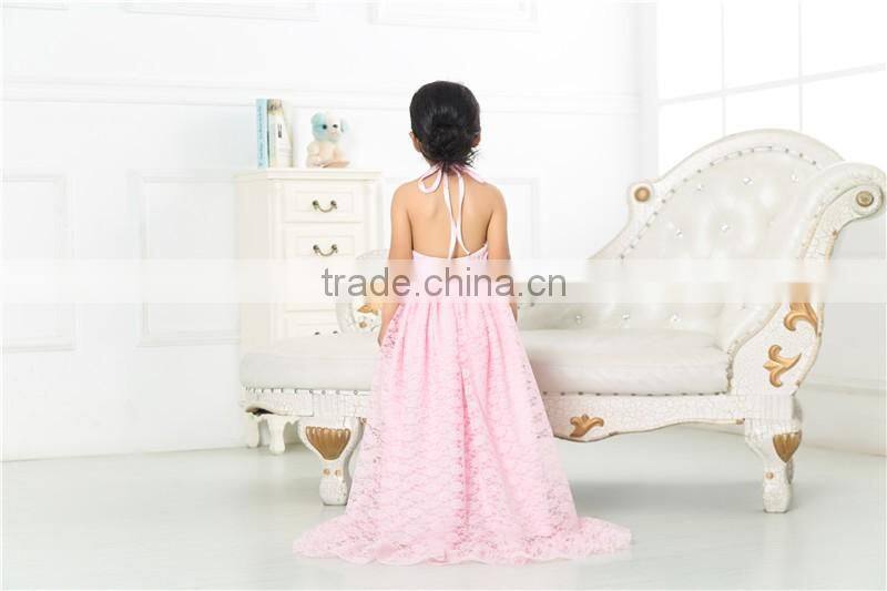 2017 Fashion Girl Lace Dress Long Baby Princess Dresses Fancy Kids Wear party dress