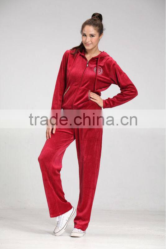 Factory Price Velour Woman Hoodies 2014 Latest Ladies Top Designs