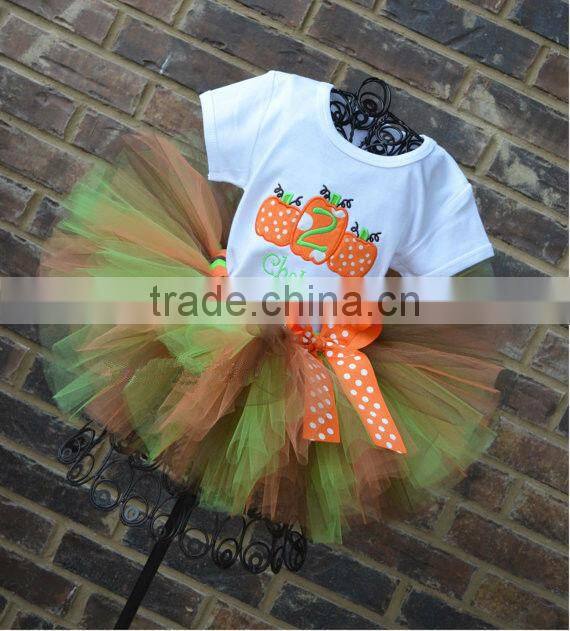 Pumpkin Trio Halloween Thanksgiving Fall Birthday Tutu Outfit