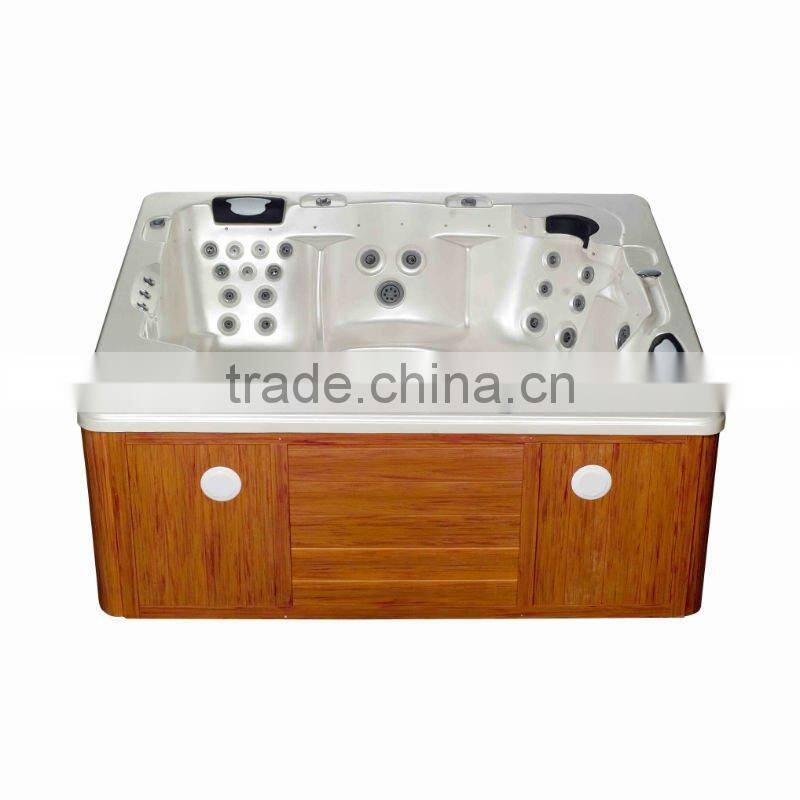 Family joyful outdoor spa/ whirlpool/hot tub with theraphy center