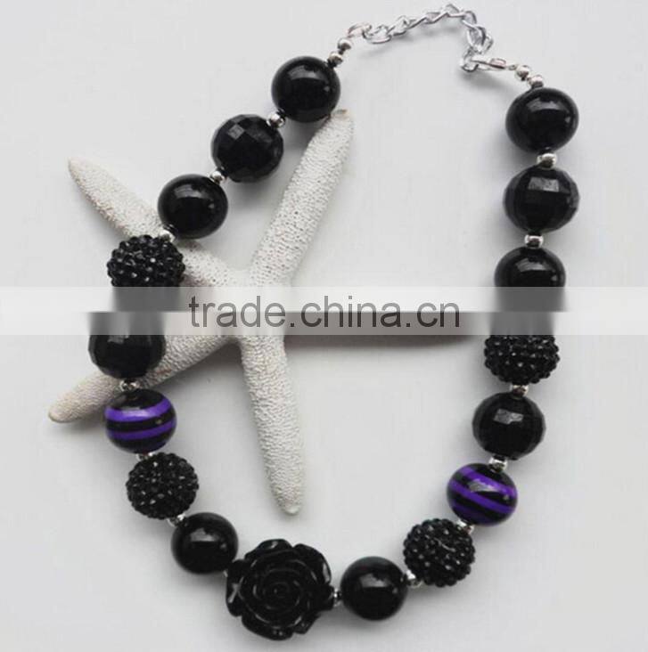 wholesale little baby Apparel fashion matching necklace handmade plastic bead christmas necklace for children