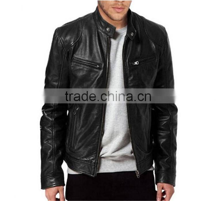 2017 wholesale fashional man genuine leather jacket