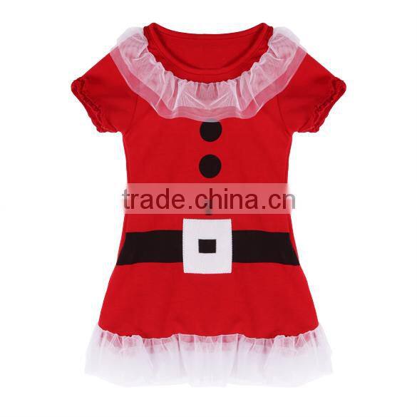 Girls Lovely Short Sleeve Home Frilly Red 2 / 3 year or 1-6 years old baby girl dress