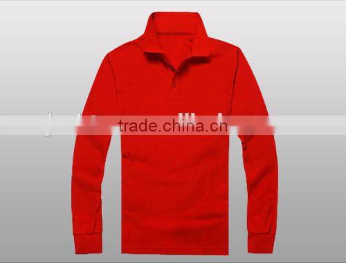 2016 hot sale custom 100% cotton different colors long sleeve polo shirt