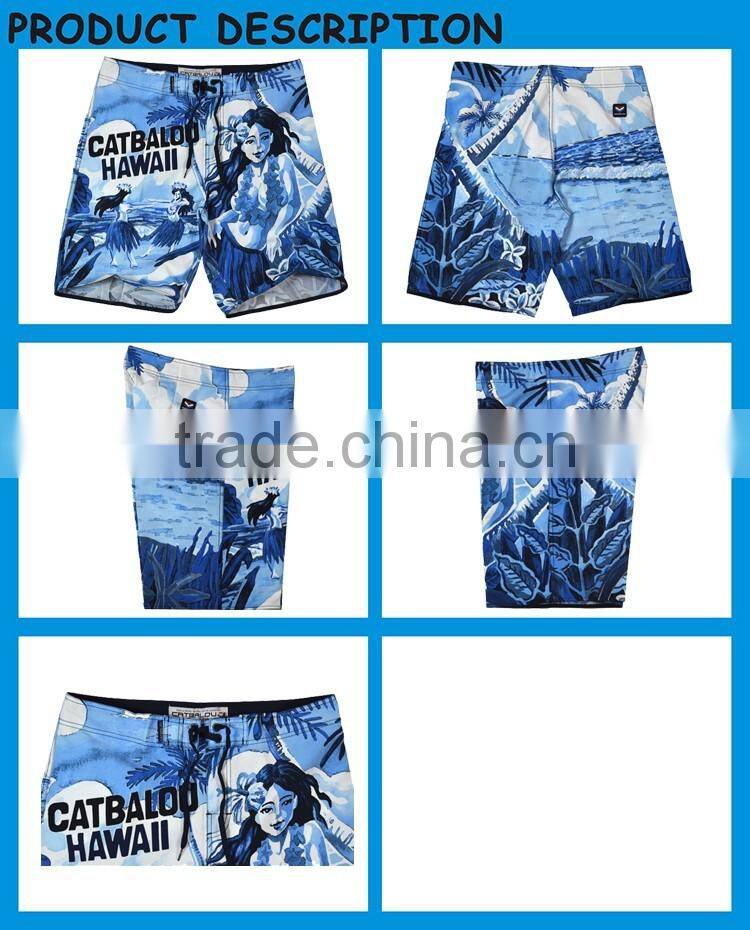 Popular Sublimation Printed Beach Short Men, Microfibre Peach Boardshorts