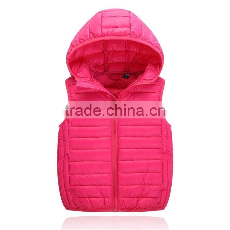 Custom quality boys or girls casual clothes autumn or winter kids padded down vest