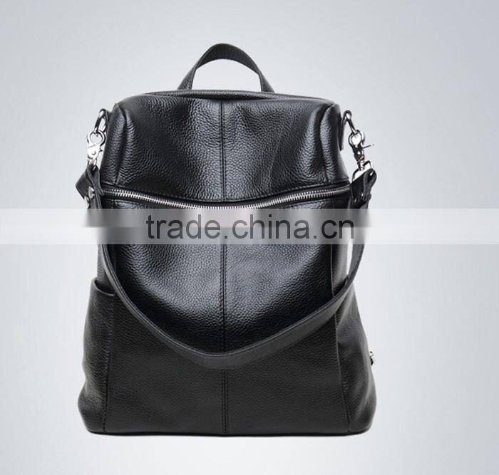 Black women waterproof pattern custom leather backpack wholesale