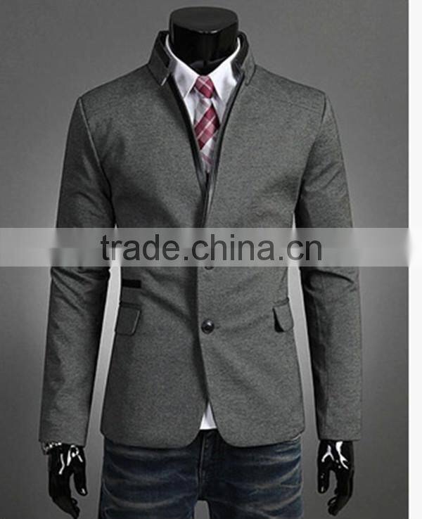 Mens slim fit fashion cotton blazer Suit Jacket black M to 2XL plus size Male blazers Mens coat