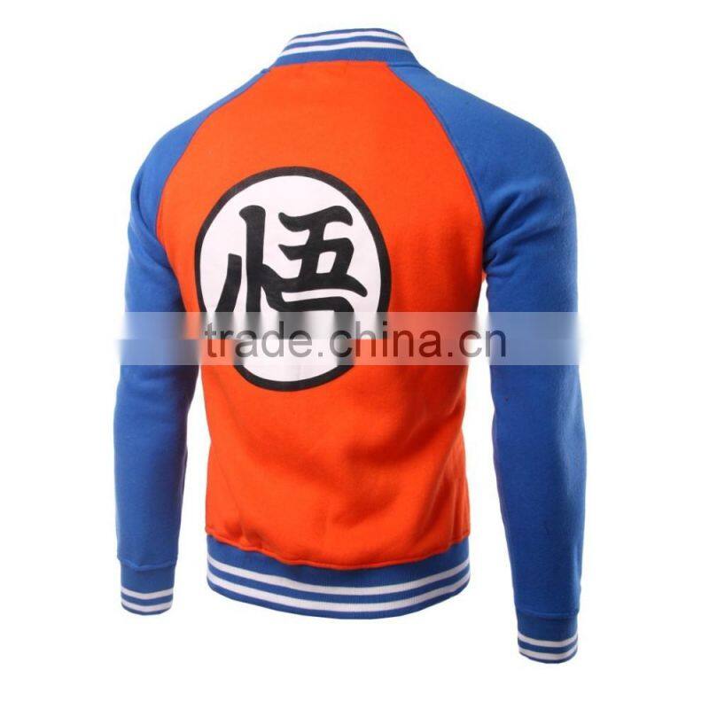 Autumn and winter men with cashmere raglan sleeve seven dragon ball anime Baseball Jacket Coat Hoody Wukong