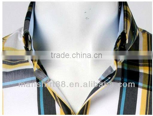 men slim fit basic short sleeve plaid casual shirt