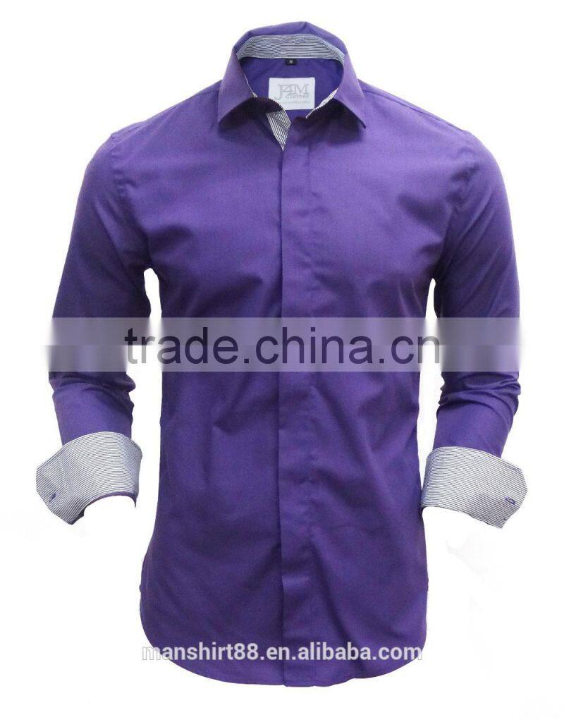 Latest shirt designs purple casual shirt for men