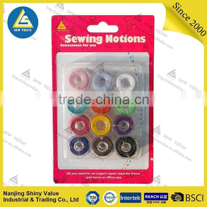 100 spun polyester material sewing thread with bobbin