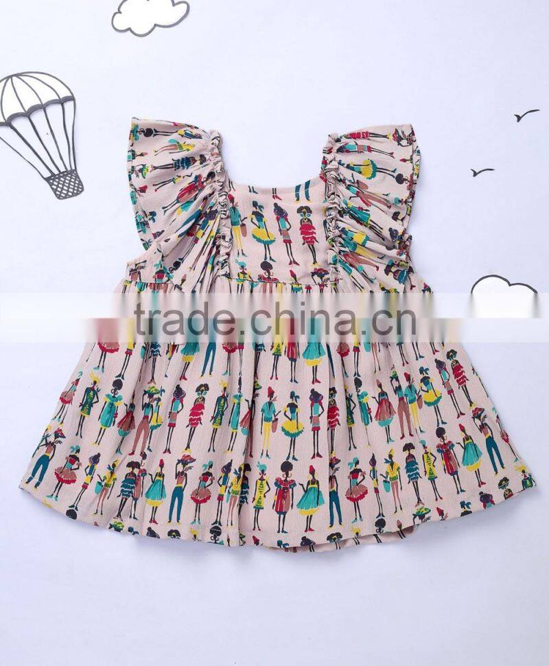 Wholesale children clothes girls dress fashion printed new design baby girls dress