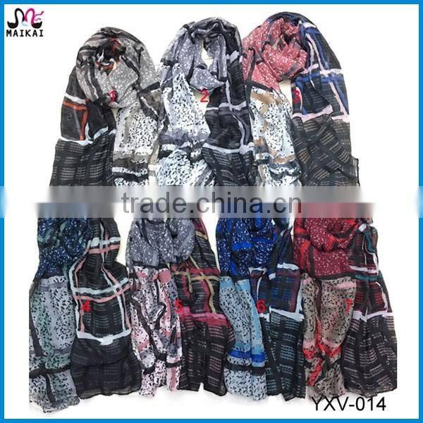 Unique design beautiful rose printing lady scarf