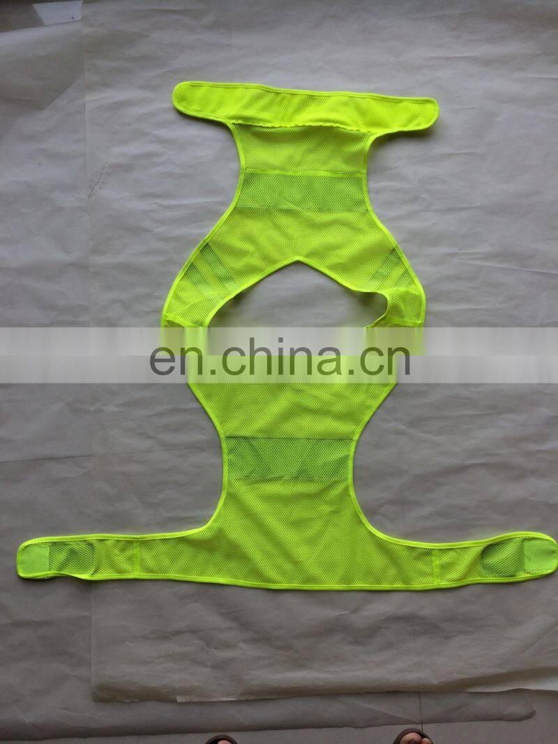 2017 wholesale night yellow mesh reflective running vest with pocket
