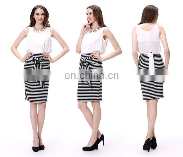 Short skirt Black and white striped skirt Mature women short skirt