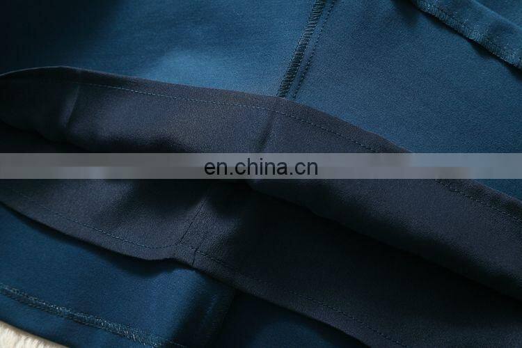 2016 blue boutique two piece flouncing dress mature female dress set wholesale