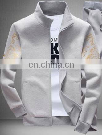 2017 New High Quality 100% Cotton Stand Collar Fashion Casual Men's Fleece Jacket